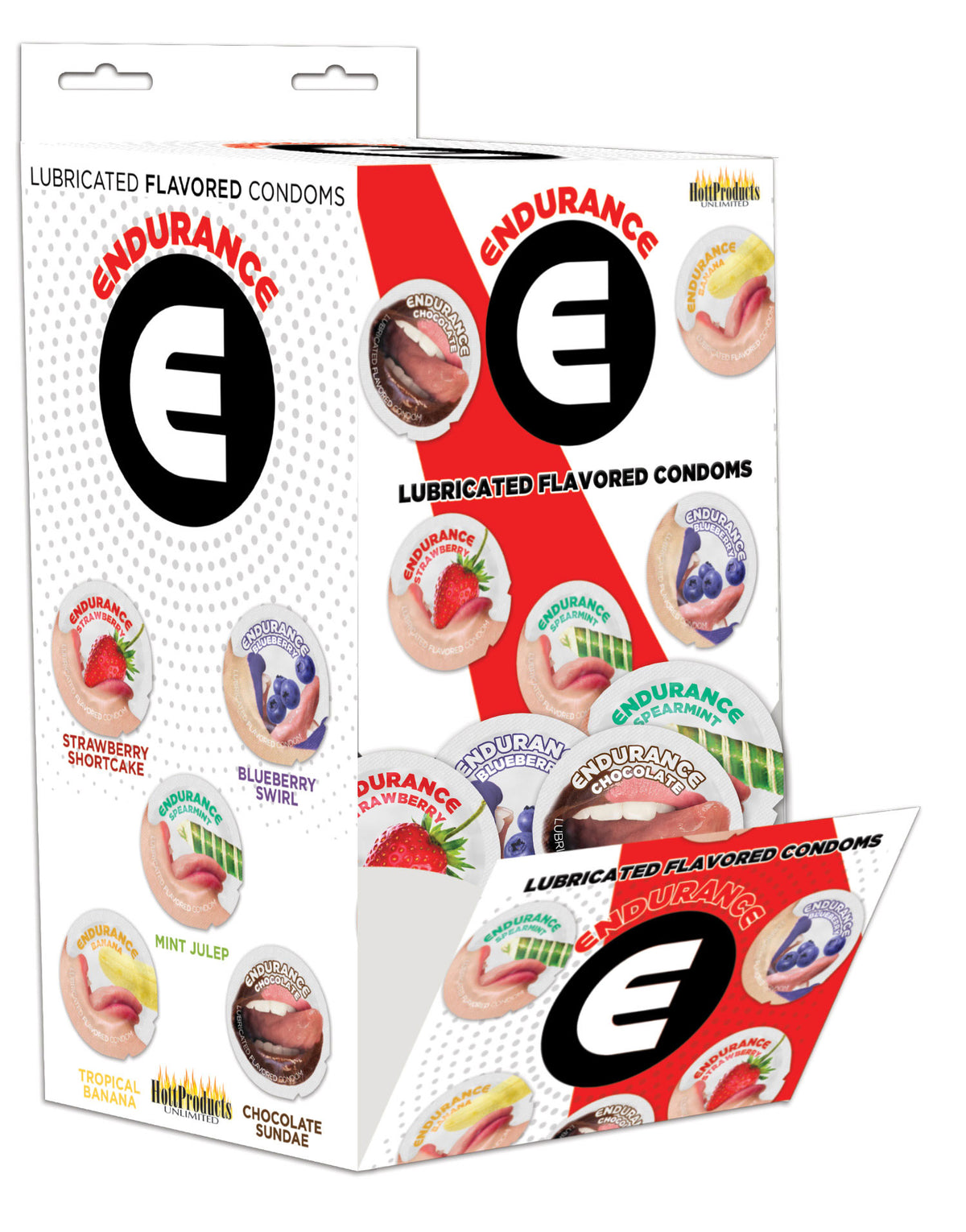 "Endurance Condoms - 144 Count Wall Mount Display - Assorted Flavors HTP3319-D"