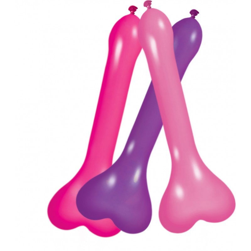 "Pecker Balloons Assorted Colors 6 Pc Box HTP2959"