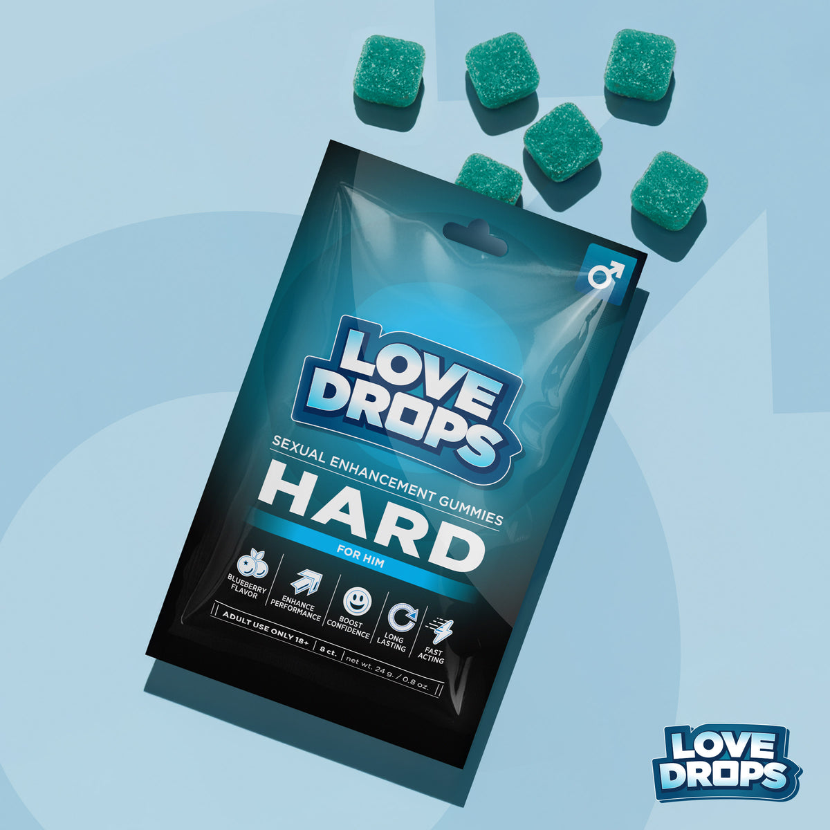 Sexual Enhancement Gummies for Him - Hard (8pcs)