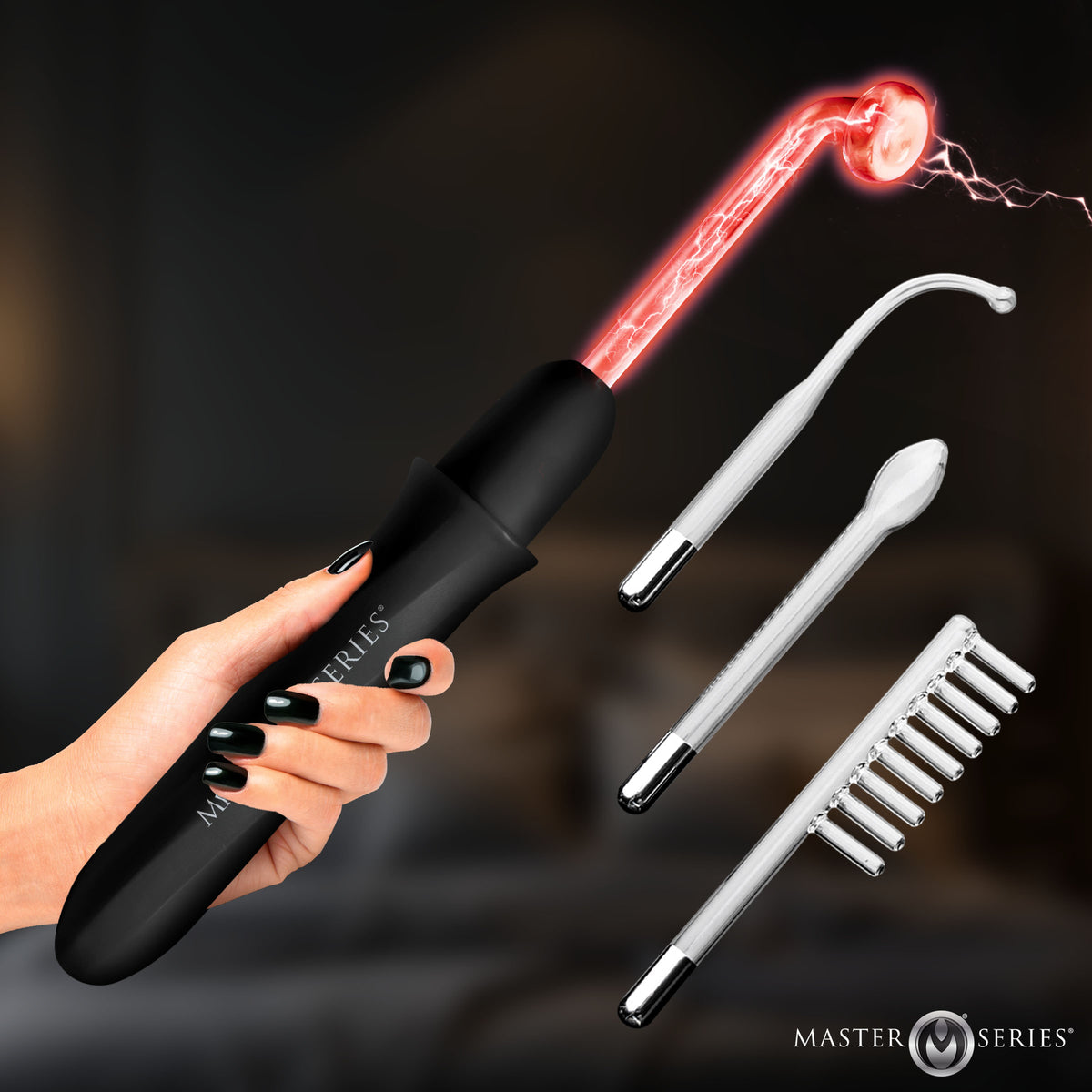 Elektrawand Rechargeable Violet Wand with Attachments - Black
