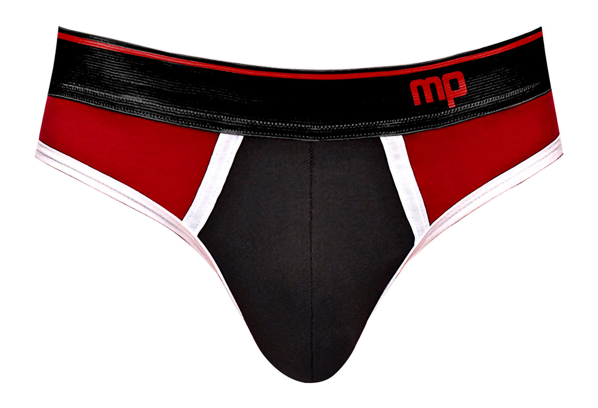 "Retro Sport Panel Thong - S/ M - Red/ Black MP-414265BRSM"