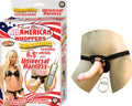 "All American Whoppers Vibrating 6.5-Inch Dong With Universasl Harness - Flesh NW2324-1"
