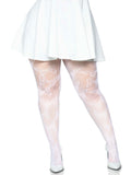 "Butterfly Net Tights - 1x/2x - White LA-1412XWHT1X2"