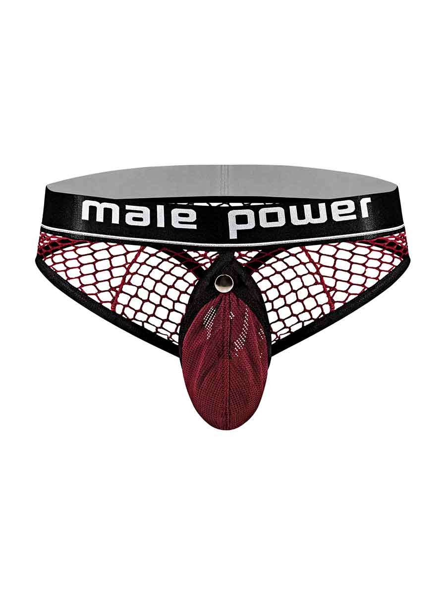 "Cock Pit Net Cock Ring Thong - S/ M - Burgundy MP-410260BNSM"