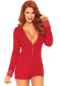 "Brushed Rib Romper - Medium/ Large - Red LA-86649REDML"