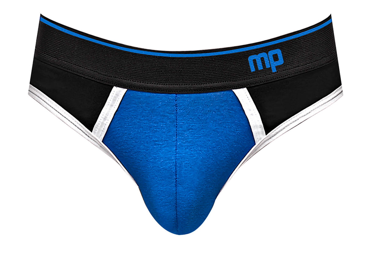 "Retro Sport Panel Thong - S/ M - Black/ Blue MP-414265RBSM"