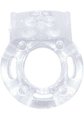 "The Macho Crystal Collection Vibrating Cock Ring- Clear NW2369"