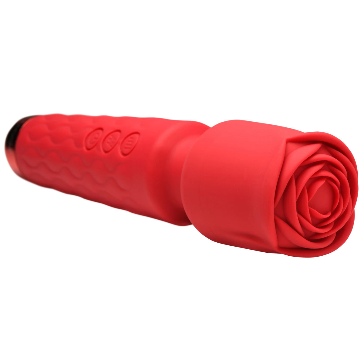 "Pleasure Rose 10x Silicone Wand With Rose Attachment - Red INM-AH318"