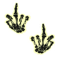 "Fuck You Glow in the Dark Skeleton Hand Nipple Cover Pasties NN-BLA-FU-GLO"
