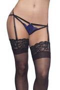 "Strappy Lace Tanga With Garter Straps - Astral Aura Black - Small / Medium OH-24-10655ASTBKSM"